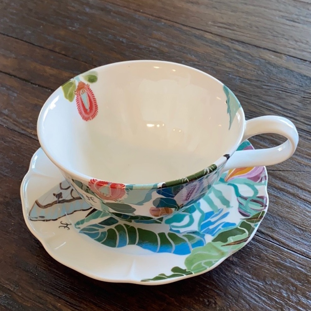 ANTHROPOLOGIE* TEACUP AND SAUCER by Shelley Hesse